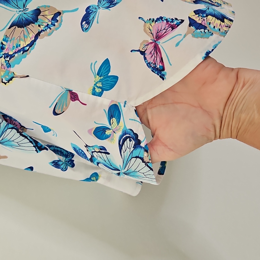 Talbots Cotton Butterfly Button-up Shirt Fairy Whimsical Size Small - Picture 12 of 14